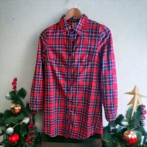 Sace Plaid Button Up Womens Small Red Black Long Sleeve Top Cotton Westerncore